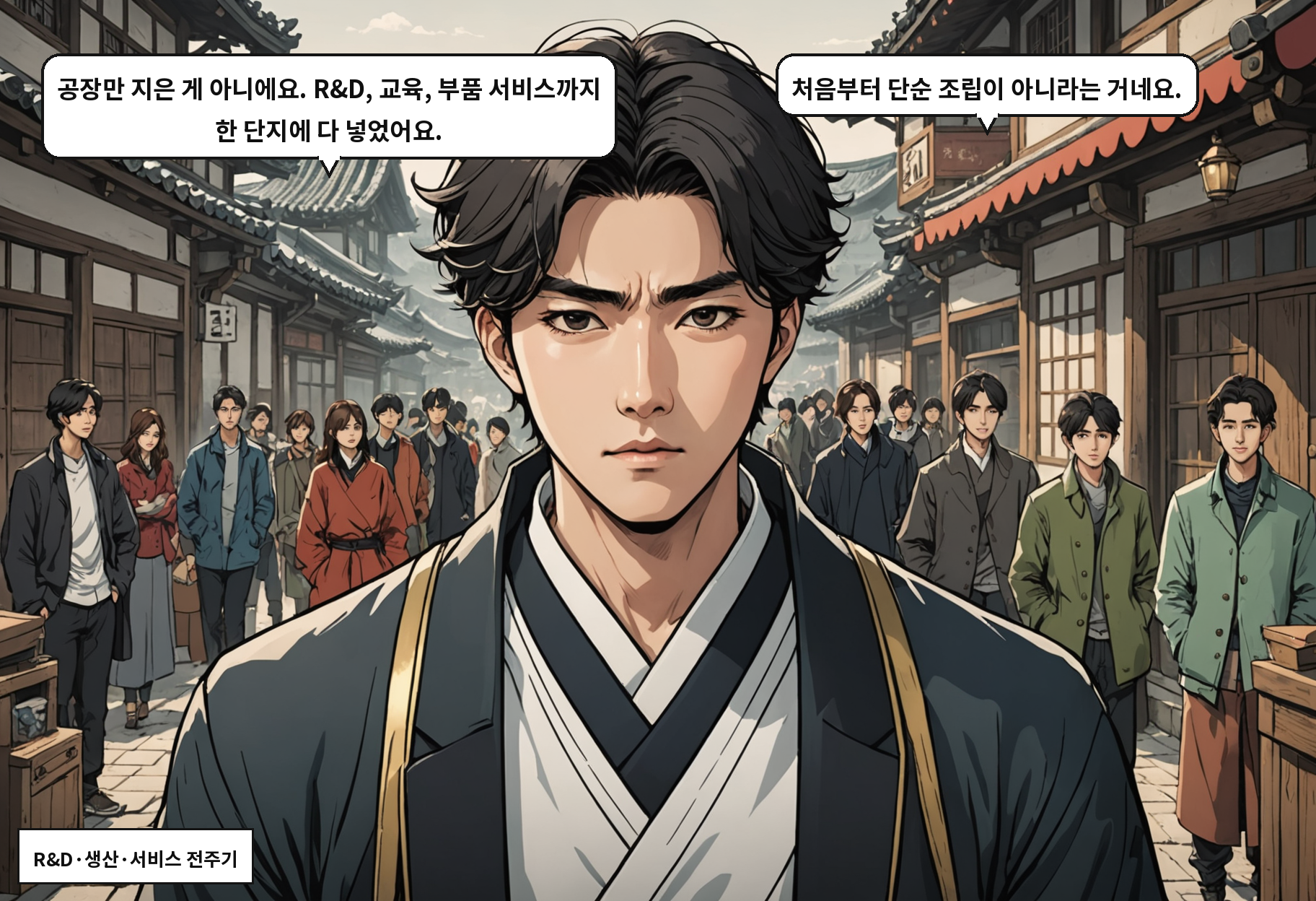 B: 공장만 지은 게 아니에요. R&D, 교육, 부품 서비스까지 한 단지에 다 넣었어요. A: 처음부터 단순 조립이 아니라는 거네요.