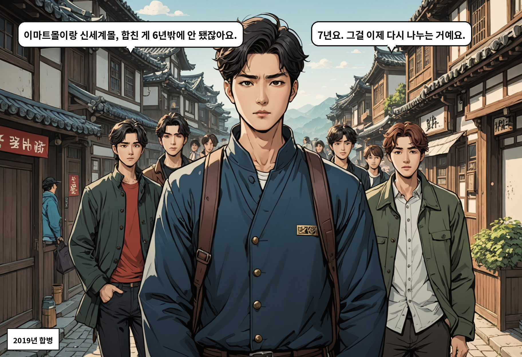 A: 이마트몰이랑 신세계몰, 합친 게 6년밖에 안 됐잖아요. B: 7년요. 그걸 이제 다시 나누는 거예요.