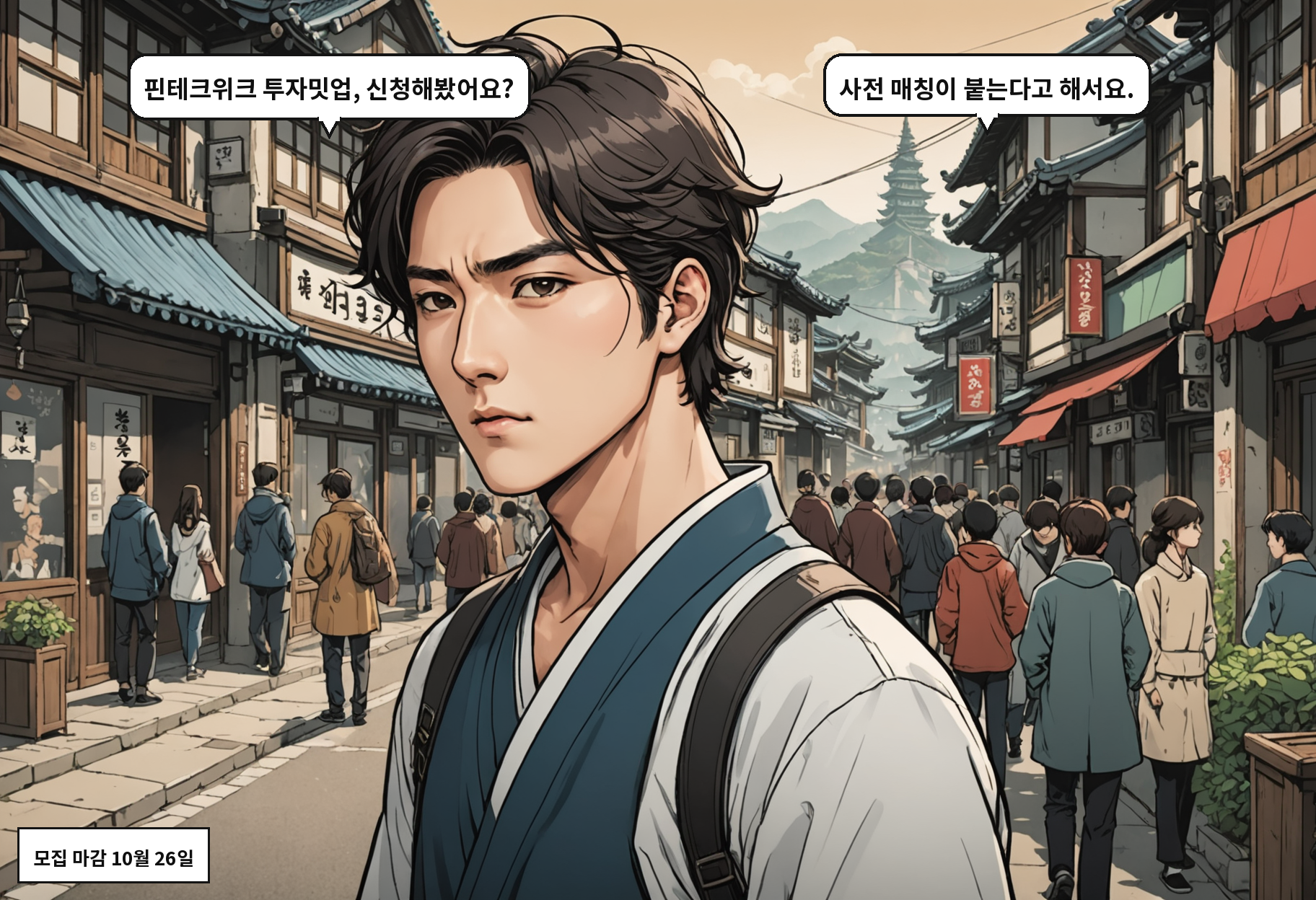 A: 핀테크위크 투자밋업, 신청해봤어요? B: 사전 매칭이 붙는다고 해서요.