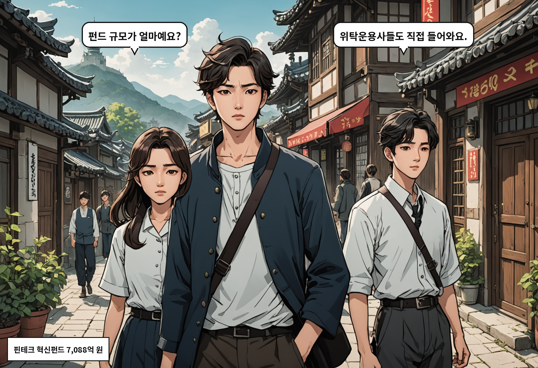 A: 펀드 규모가 얼마예요? B: 위탁운용사들도 직접 들어와요.