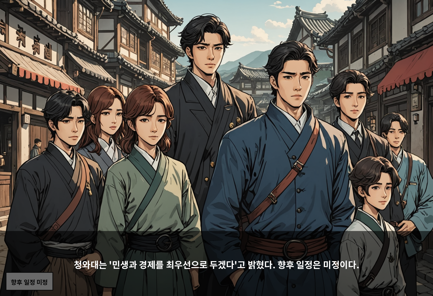청와대는 '민생과 경제를 최우선으로 두겠다'고 밝혔다. 향후 일정은 미정이다.