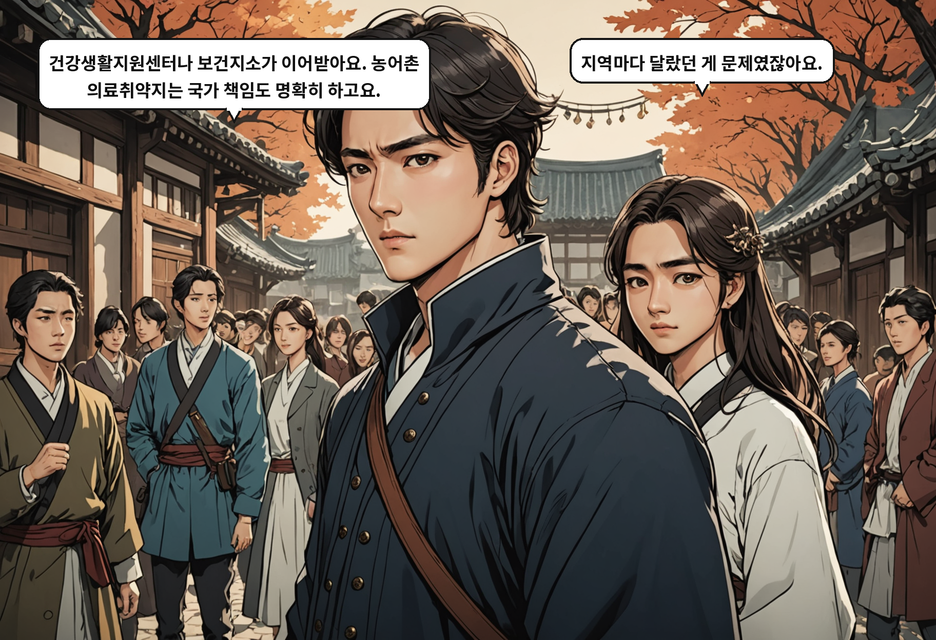 B: 건강생활지원센터나 보건지소가 이어받아요. 농어촌 의료취약지는 국가 책임도 명확히 하고요. A: 지역마다 달랐던 게 문제였잖아요.