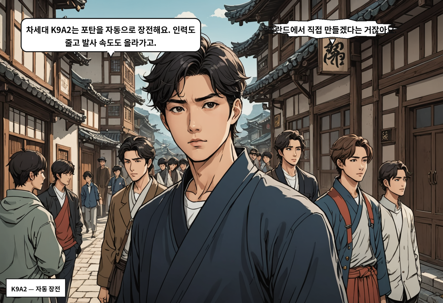 A: 차세대 K9A2는 포탄을 자동으로 장전해요. 인력도 줄고 발사 속도도 올라가고. B: 폴란드에서 직접 만들겠다는 거잖아요.