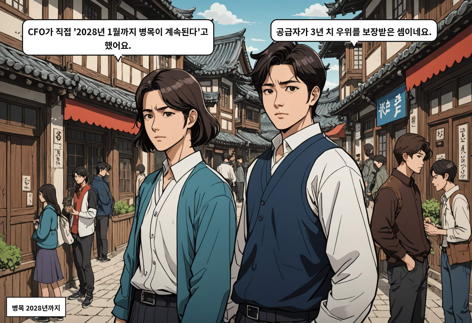 A: CFO가 직접 '2028년 1월까지 병목이 계속된다'고 했어요. B: 공급자가 3년 치 우위를 보장받은 셈이네요.