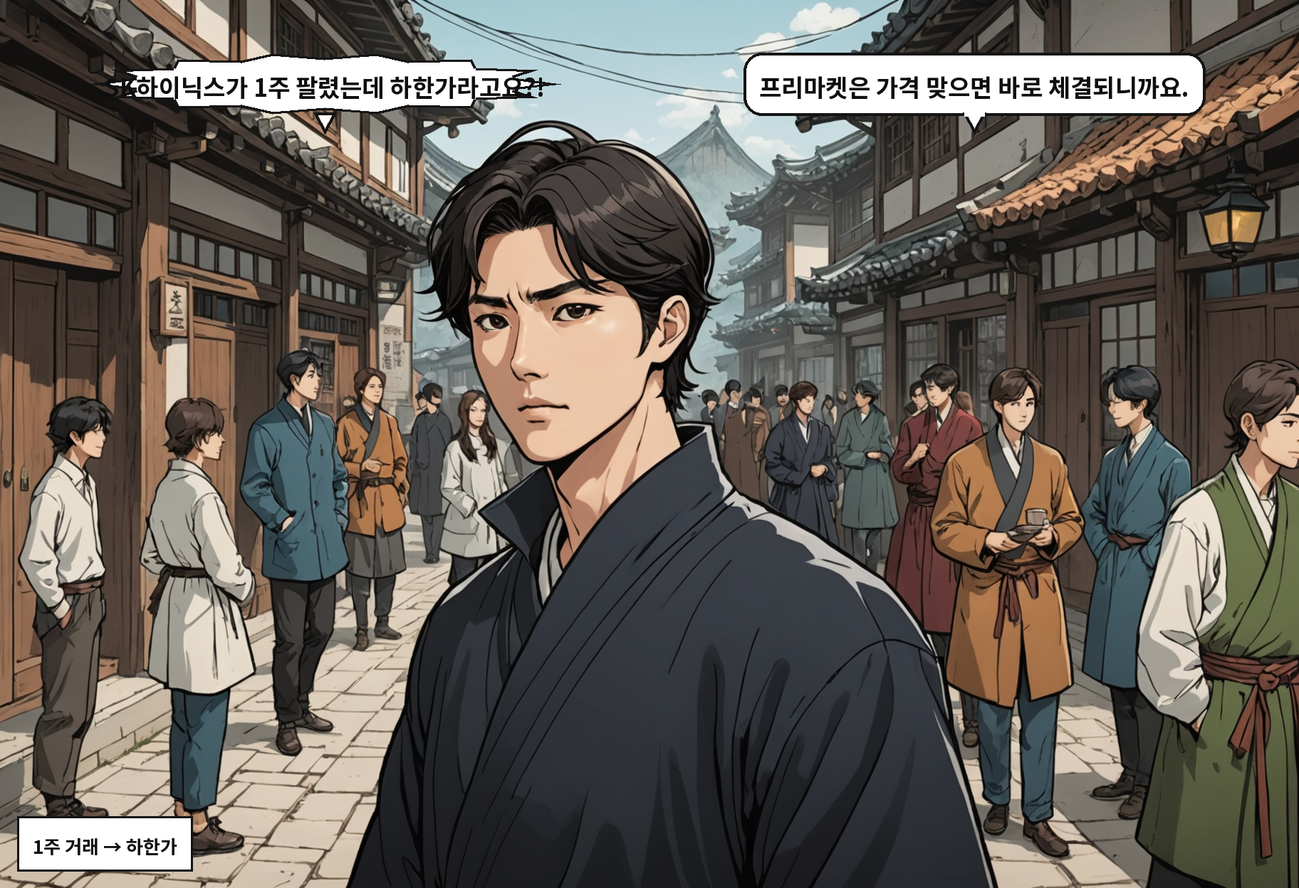B: SK하이닉스가 1주 팔렸는데 하한가라고요?! A: 프리마켓은 가격 맞으면 바로 체결되니까요.
