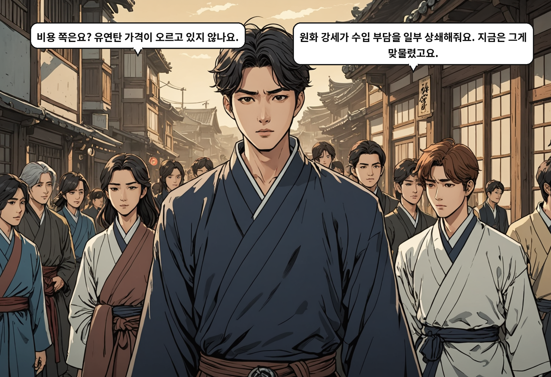 B: 비용 쪽은요? 유연탄 가격이 오르고 있지 않나요. A: 원화 강세가 수입 부담을 일부 상쇄해줘요. 지금은 그게 맞물렸고요.