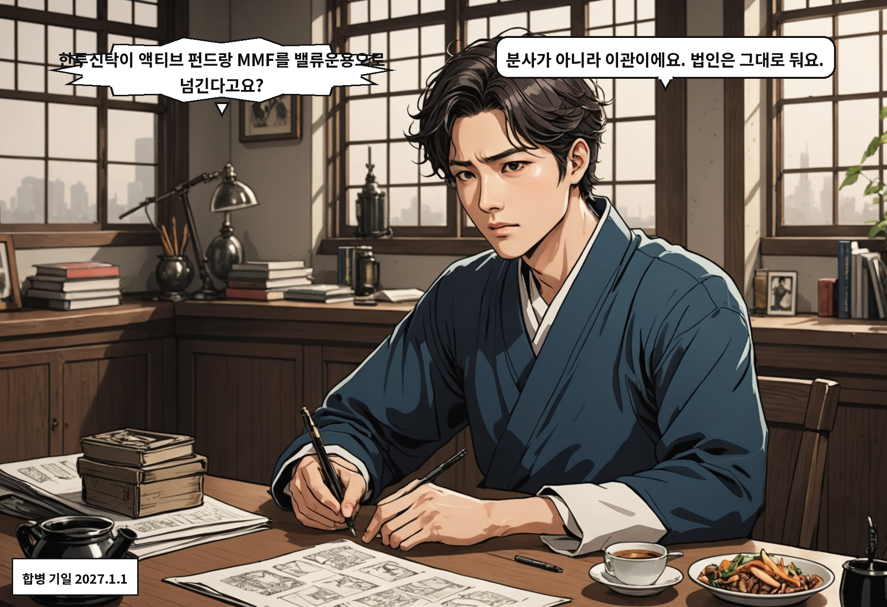 B: 한투신탁이 액티브 펀드랑 MMF를 밸류운용으로 넘긴다고요? A: 분사가 아니라 이관이에요. 법인은 그대로 둬요.