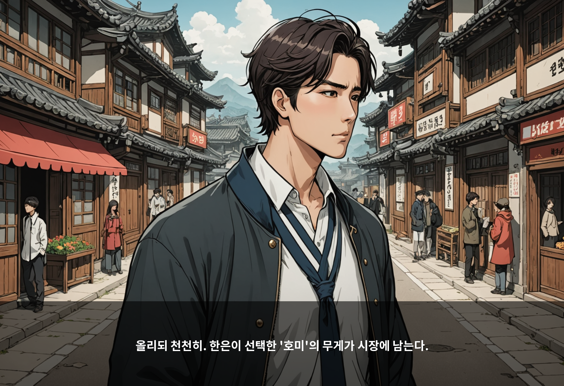 올리되 천천히. 한은이 선택한 '호미'의 무게가 시장에 남는다.