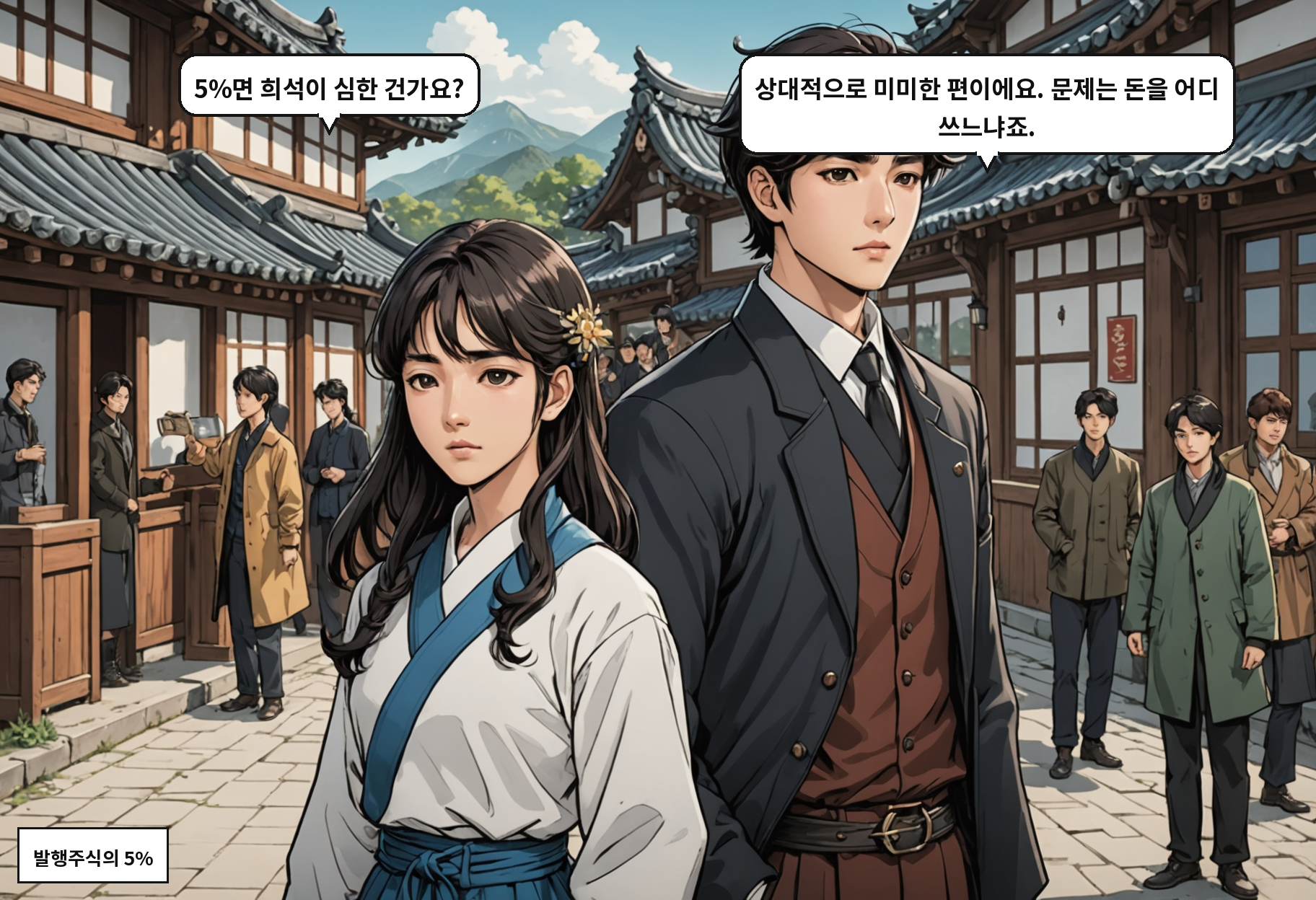 B: 5%면 희석이 심한 건가요? A: 상대적으로 미미한 편이에요. 문제는 돈을 어디 쓰느냐죠.