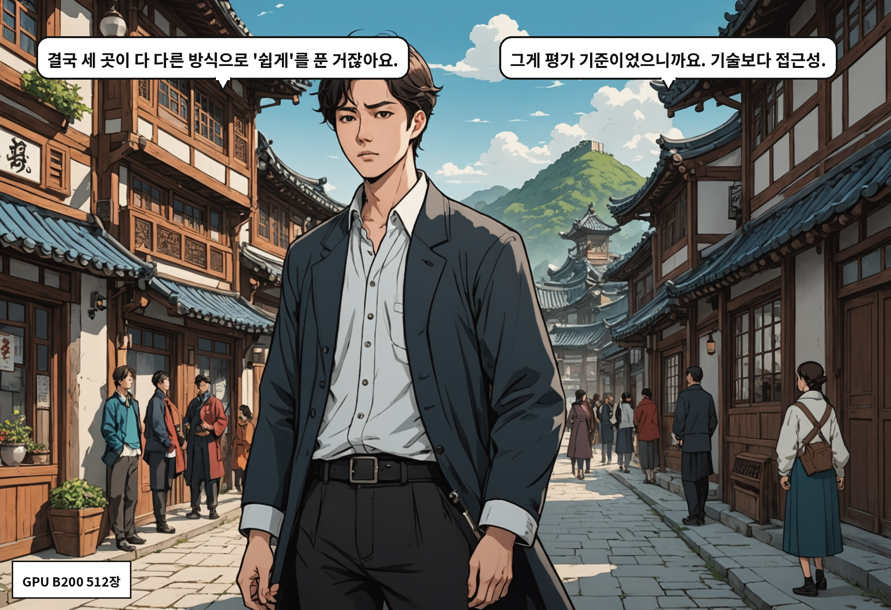 A: 결국 세 곳이 다 다른 방식으로 '쉽게'를 푼 거잖아요. B: 그게 평가 기준이었으니까요. 기술보다 접근성.