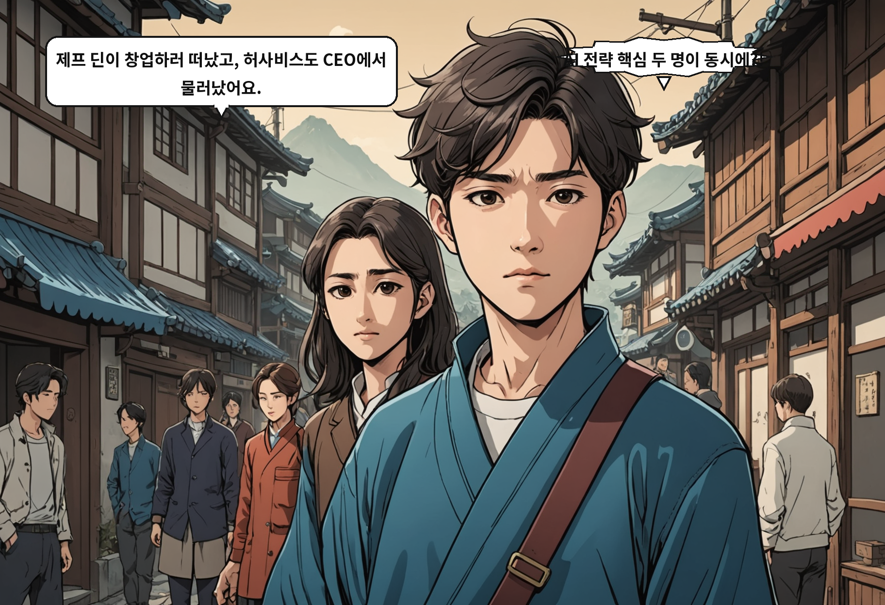A: 제프 딘이 창업하러 떠났고, 허사비스도 CEO에서 물러났어요. B: AI 전략 핵심 두 명이 동시에?!