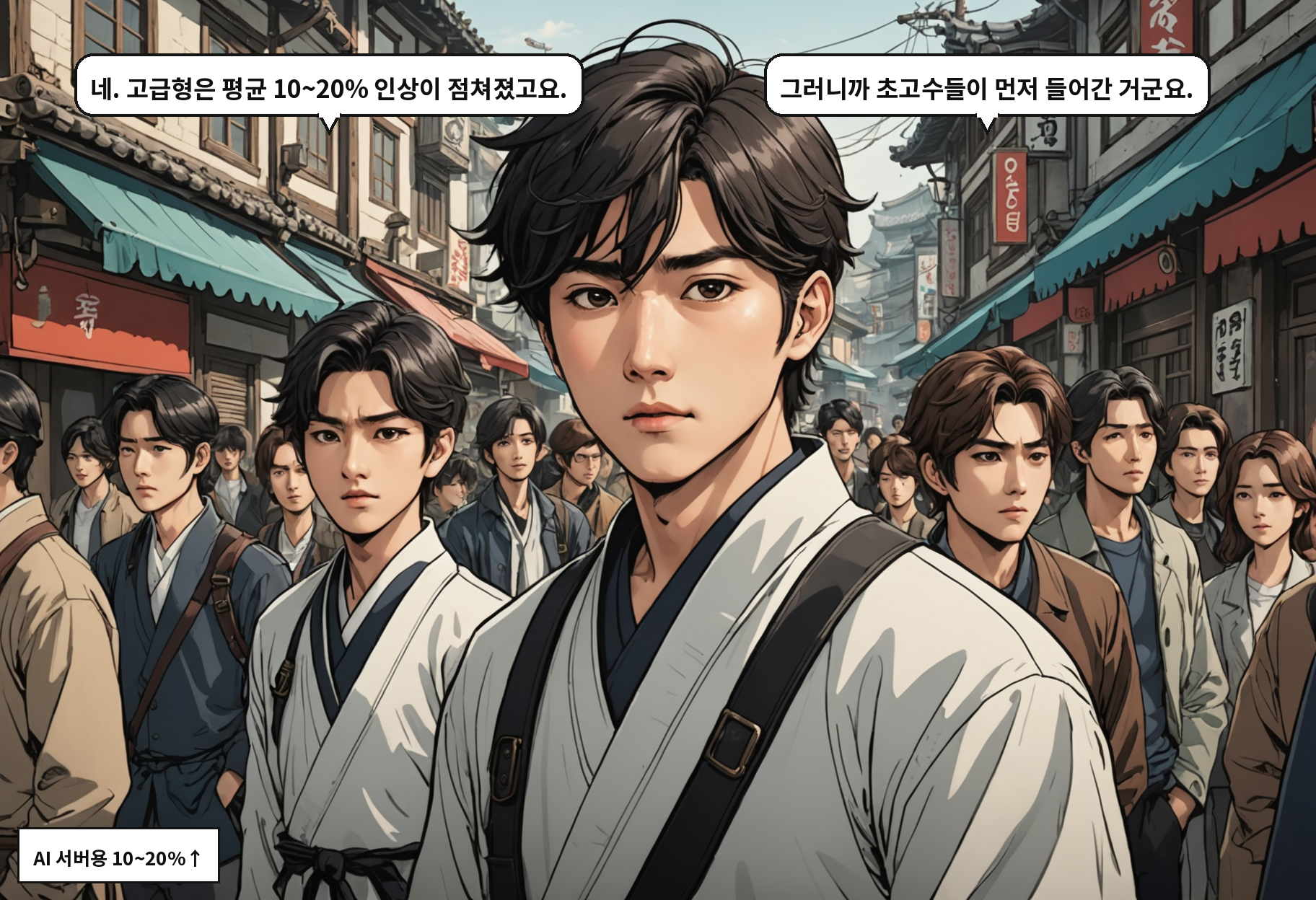 A: 네. 고급형은 평균 10~20% 인상이 점쳐졌고요. B: 그러니까 초고수들이 먼저 들어간 거군요.