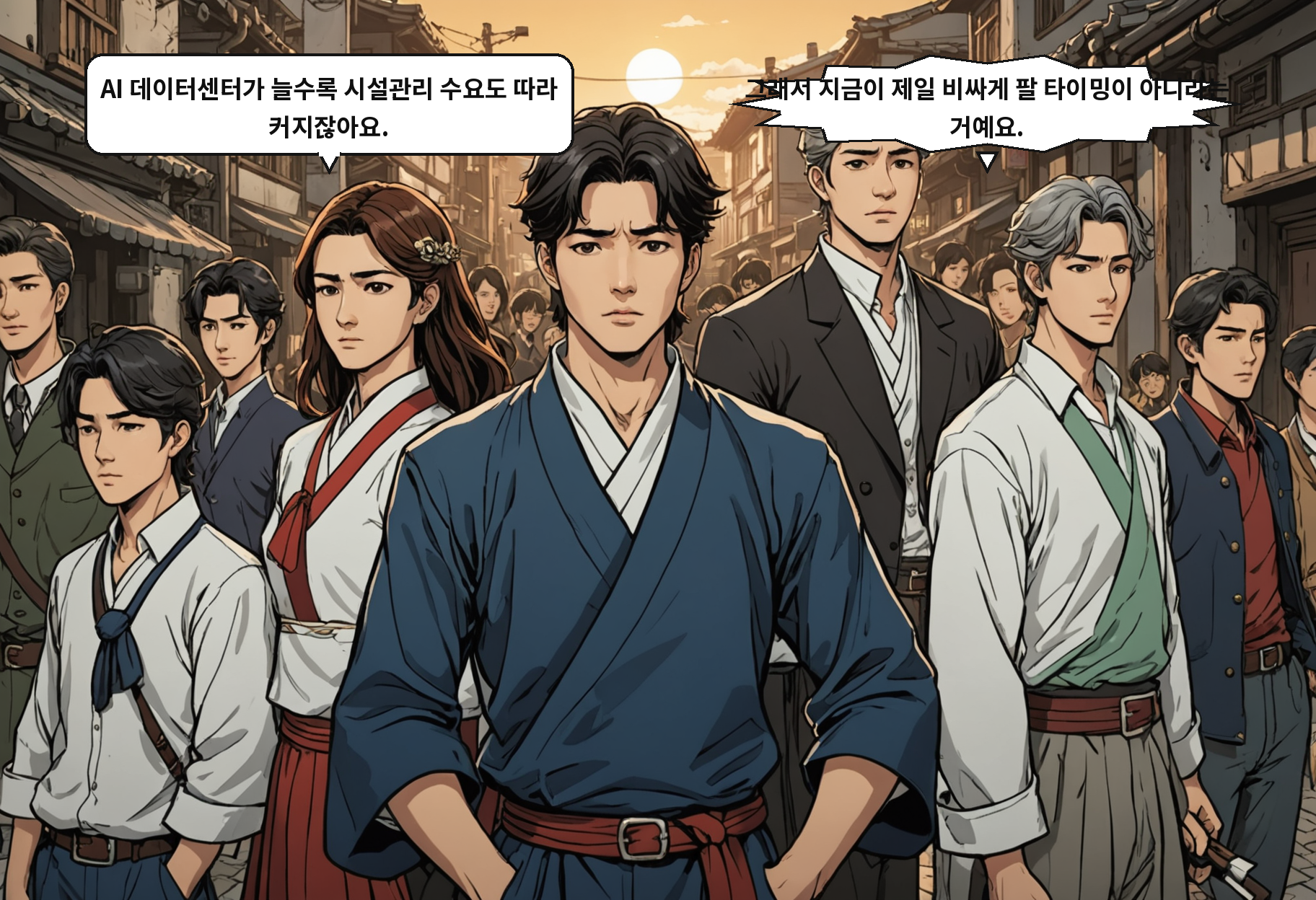 A: AI 데이터센터가 늘수록 시설관리 수요도 따라 커지잖아요. B: 그래서 지금이 제일 비싸게 팔 타이밍이 아니라는 거예요.