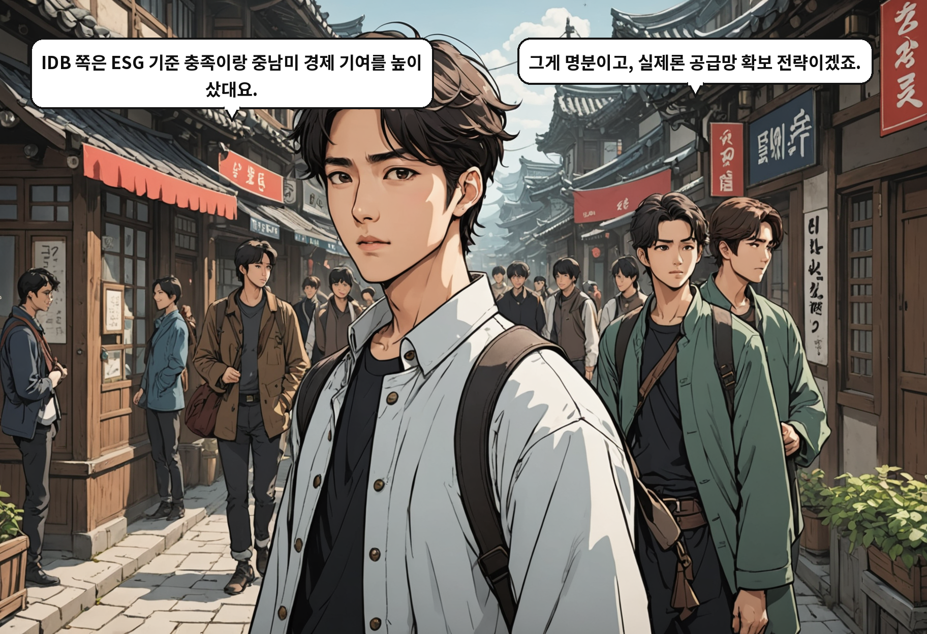 A: IDB 쪽은 ESG 기준 충족이랑 중남미 경제 기여를 높이 샀대요. B: 그게 명분이고, 실제론 공급망 확보 전략이겠죠.