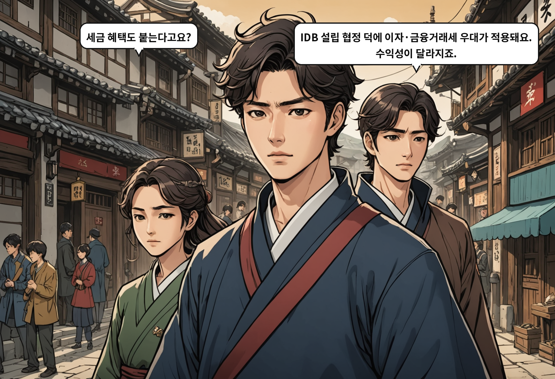 B: 세금 혜택도 붙는다고요? A: IDB 설립 협정 덕에 이자·금융거래세 우대가 적용돼요. 수익성이 달라지죠.