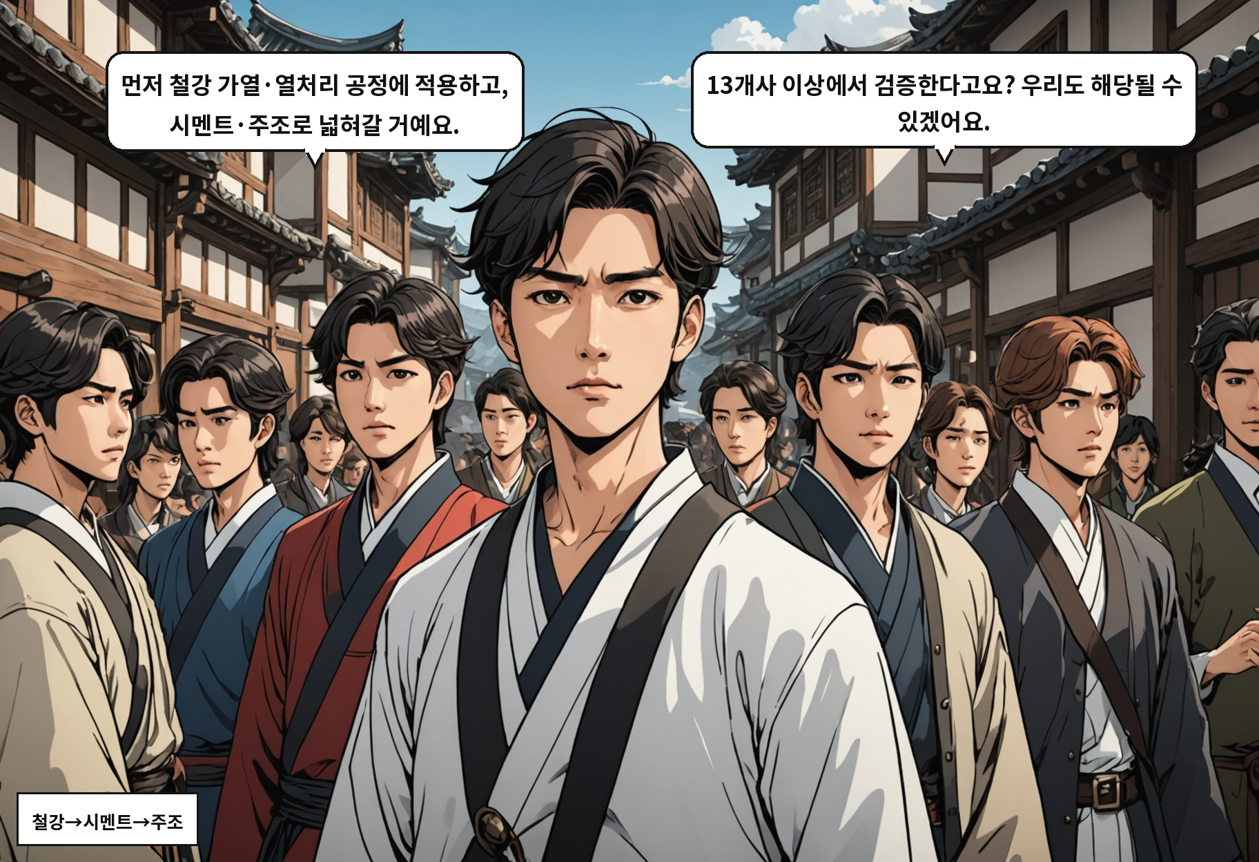 B: 먼저 철강 가열·열처리 공정에 적용하고, 시멘트·주조로 넓혀갈 거예요. A: 13개사 이상에서 검증한다고요? 우리도 해당될 수 있겠어요.