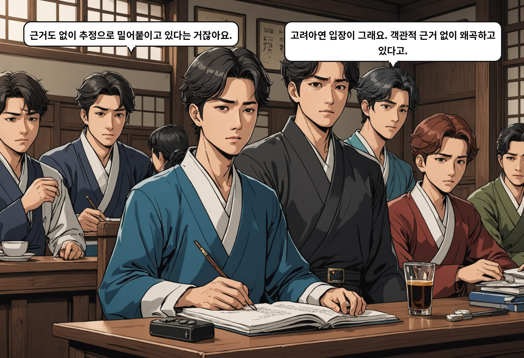 B: 근거도 없이 추정으로 밀어붙이고 있다는 거잖아요. A: 고려아연 입장이 그래요. 객관적 근거 없이 왜곡하고 있다고.