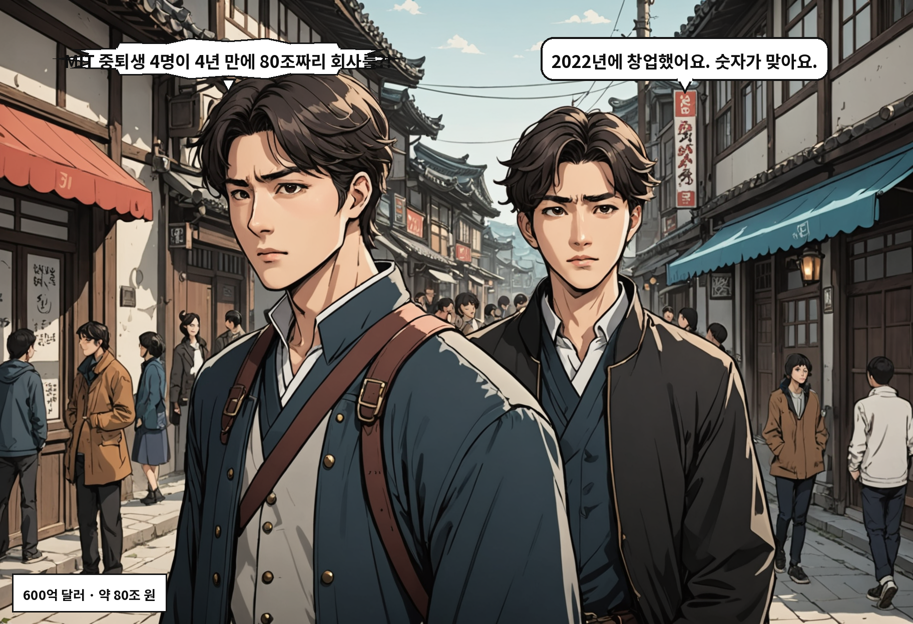 B: MIT 중퇴생 4명이 4년 만에 80조짜리 회사를?! A: 2022년에 창업했어요. 숫자가 맞아요.
