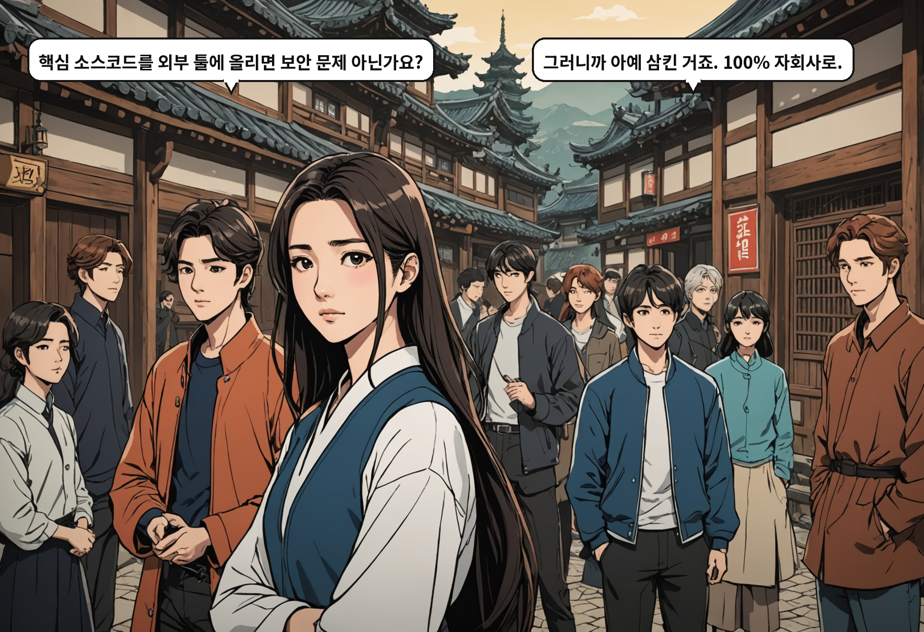 B: 핵심 소스코드를 외부 툴에 올리면 보안 문제 아닌가요? A: 그러니까 아예 삼킨 거죠. 100% 자회사로.