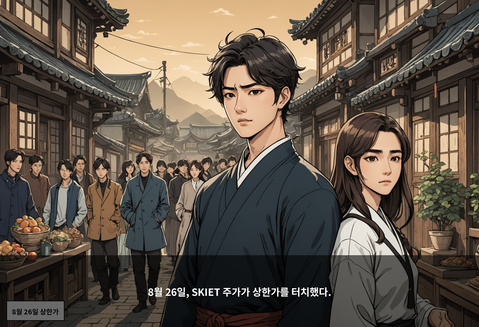 8월 26일, SKIET 주가가 상한가를 터치했다.