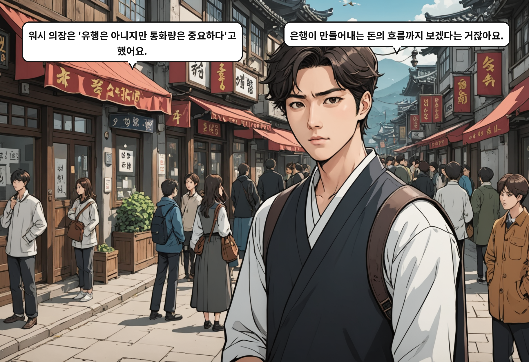 B: 워시 의장은 '유행은 아니지만 통화량은 중요하다'고 했어요. A: 은행이 만들어내는 돈의 흐름까지 보겠다는 거잖아요.