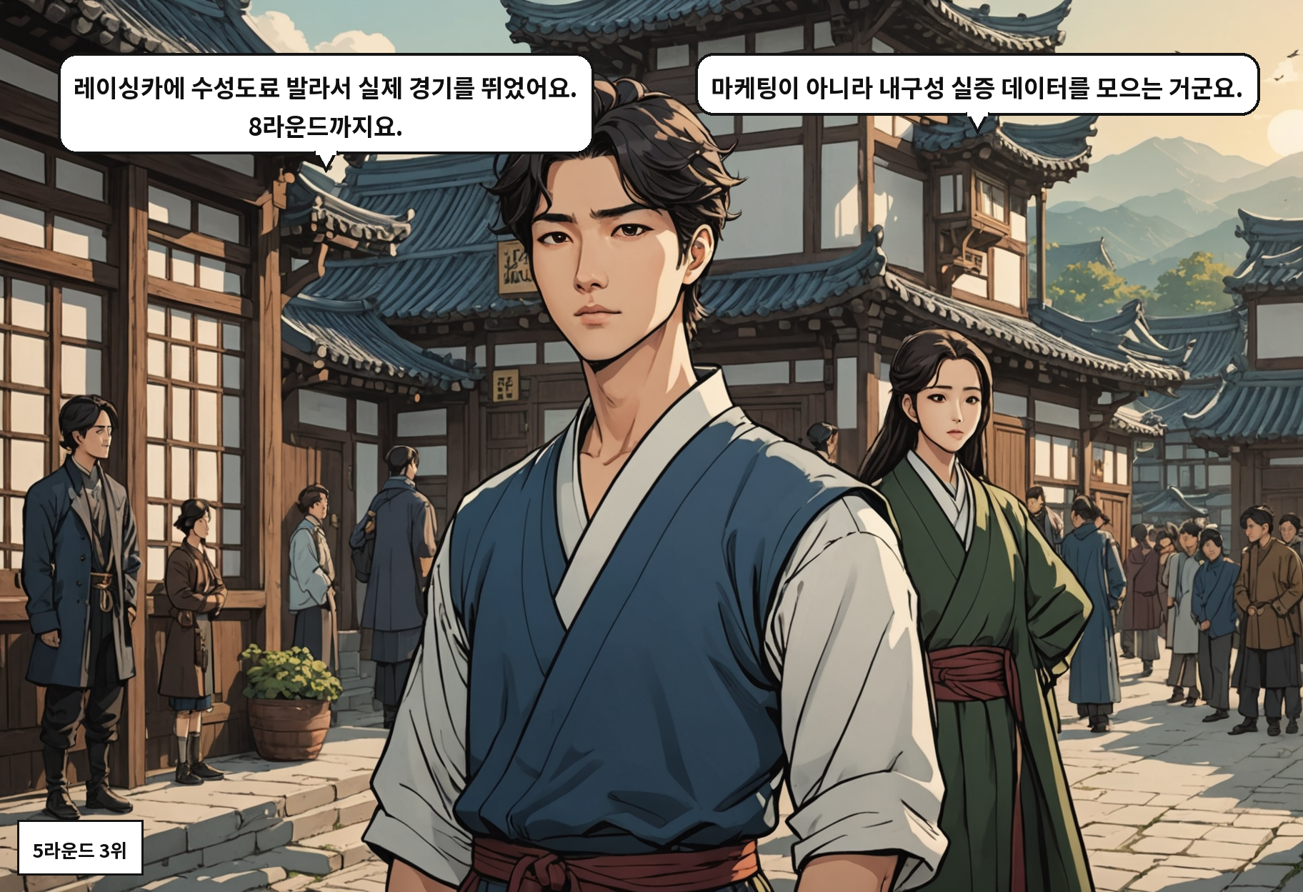 B: 레이싱카에 수성도료 발라서 실제 경기를 뛰었어요. 8라운드까지요. A: 마케팅이 아니라 내구성 실증 데이터를 모으는 거군요.