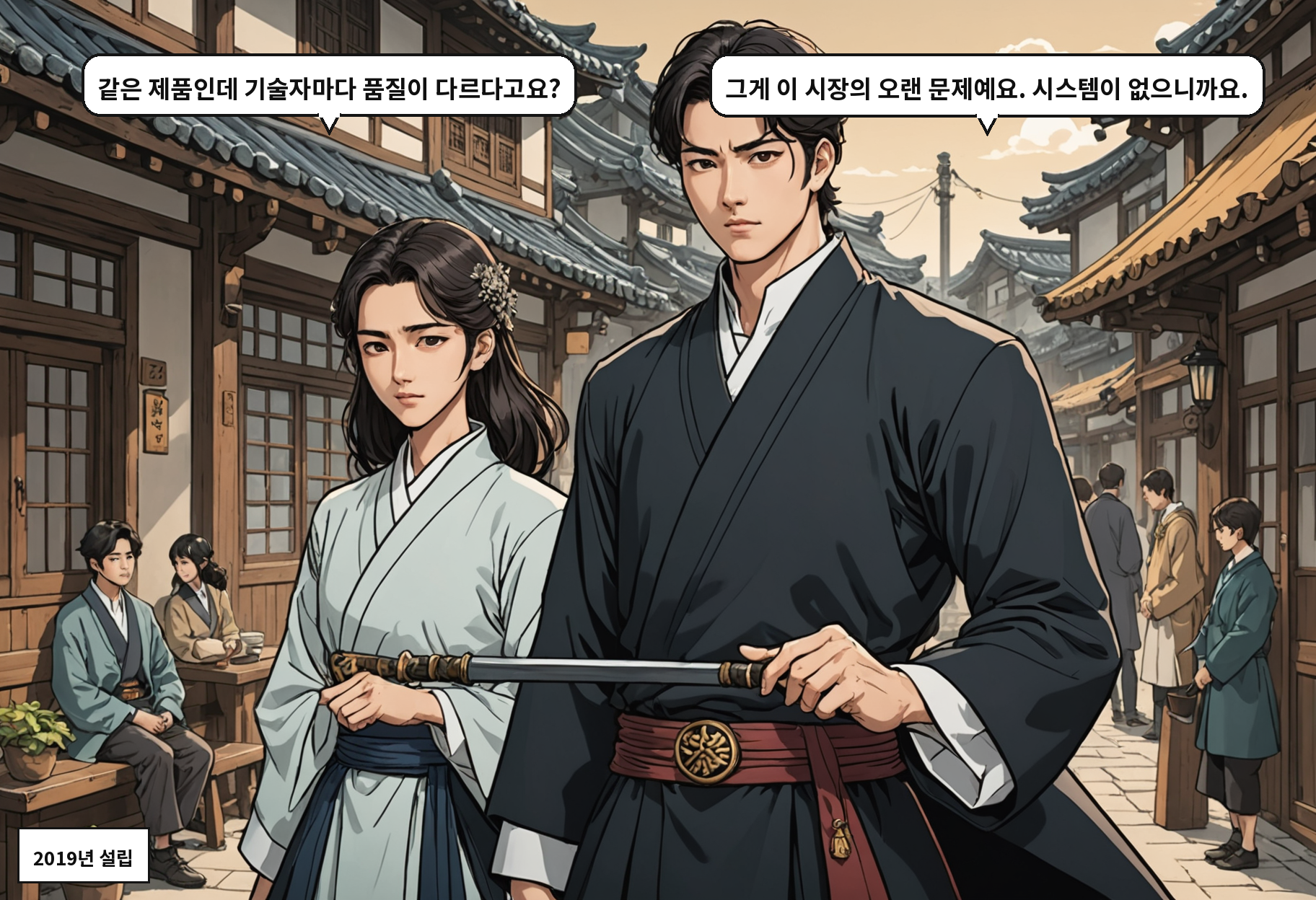 A: 같은 제품인데 기술자마다 품질이 다르다고요? B: 그게 이 시장의 오랜 문제예요. 시스템이 없으니까요.