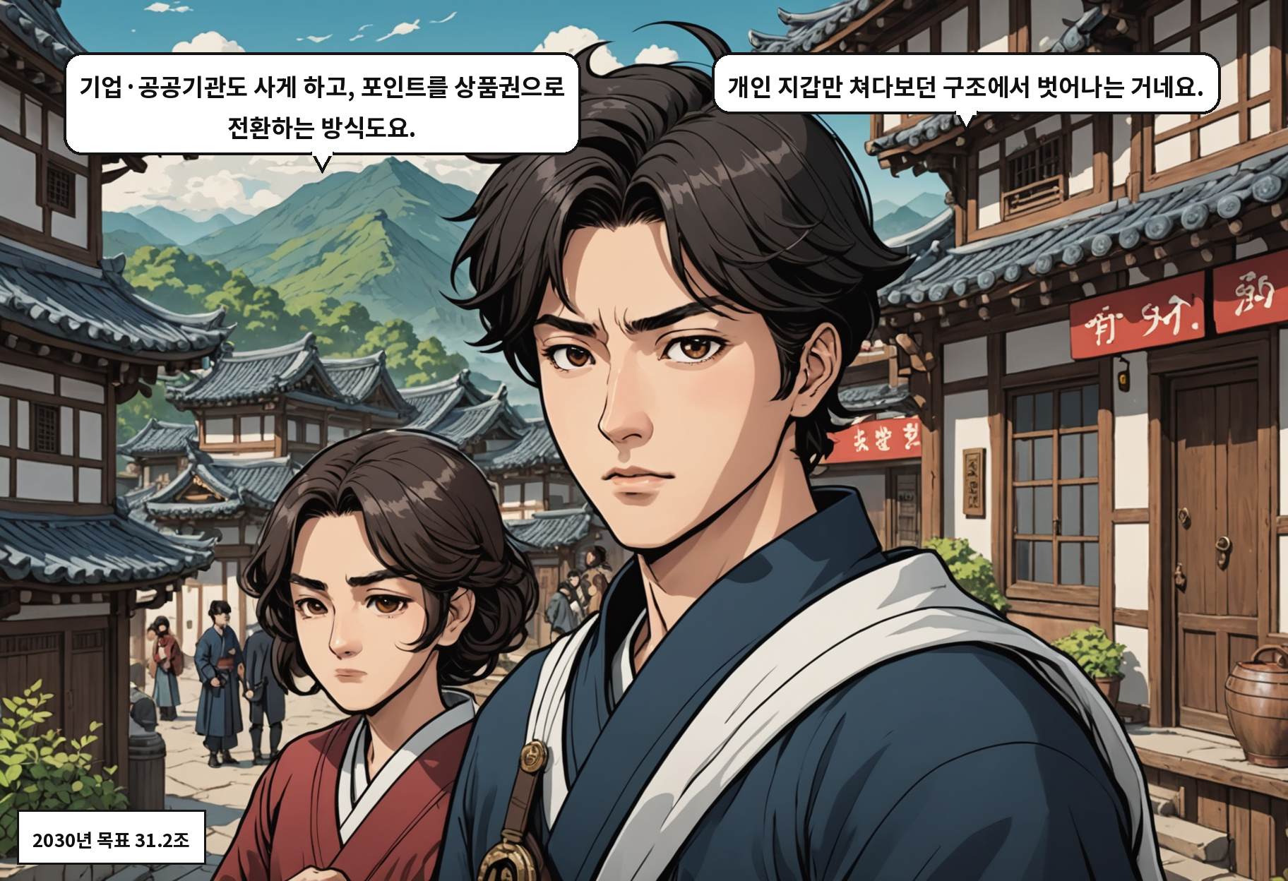B: 기업·공공기관도 사게 하고, 포인트를 상품권으로 전환하는 방식도요. A: 개인 지갑만 쳐다보던 구조에서 벗어나는 거네요.