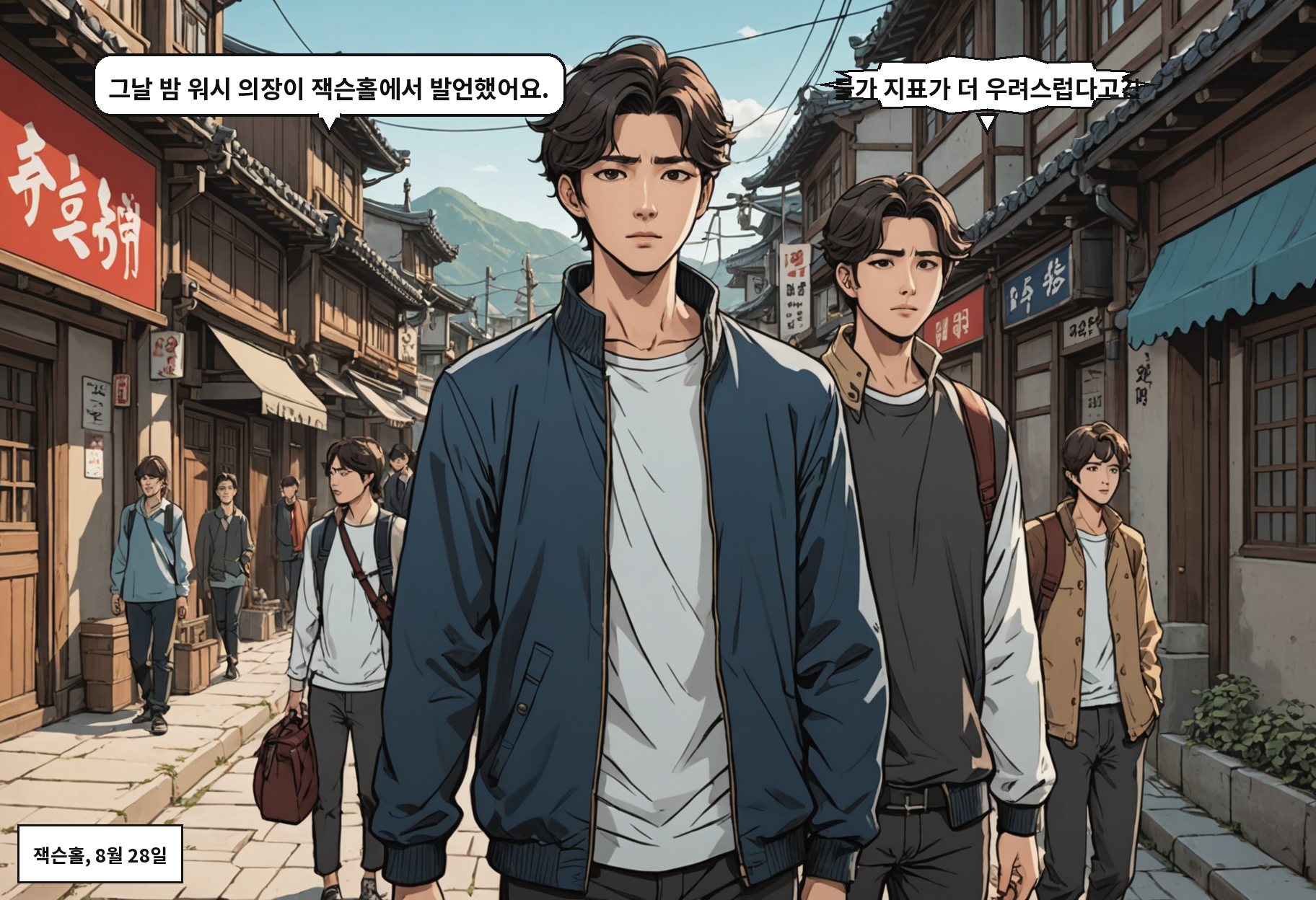 A: 그날 밤 워시 의장이 잭슨홀에서 발언했어요. B: 물가 지표가 더 우려스럽다고?!