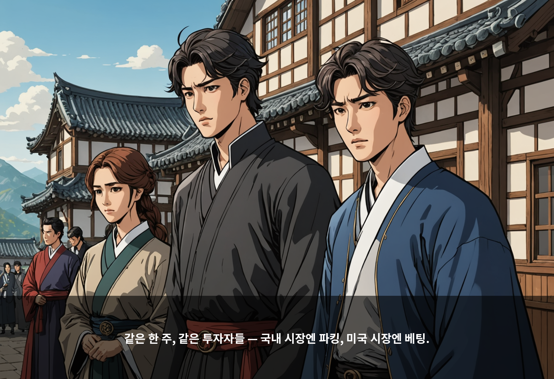 같은 한 주, 같은 투자자들 — 국내 시장엔 파킹, 미국 시장엔 베팅.