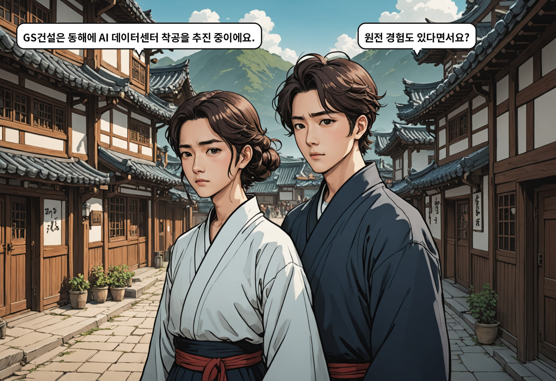 B: GS건설은 동해에 AI 데이터센터 착공을 추진 중이에요. A: 원전 경험도 있다면서요?