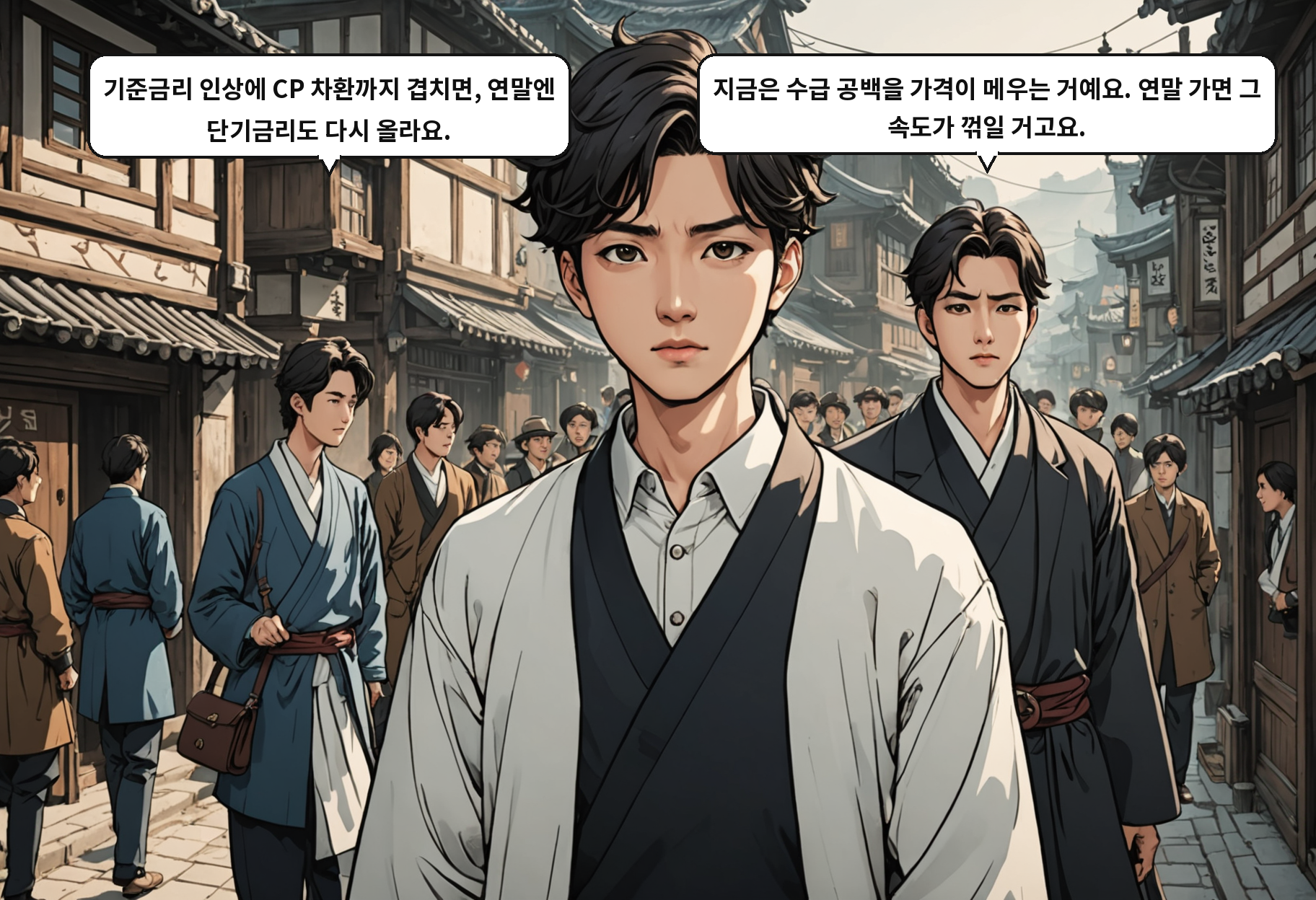 B: 기준금리 인상에 CP 차환까지 겹치면, 연말엔 단기금리도 다시 올라요. A: 지금은 수급 공백을 가격이 메우는 거예요. 연말 가면 그 속도가 꺾일 거고요.