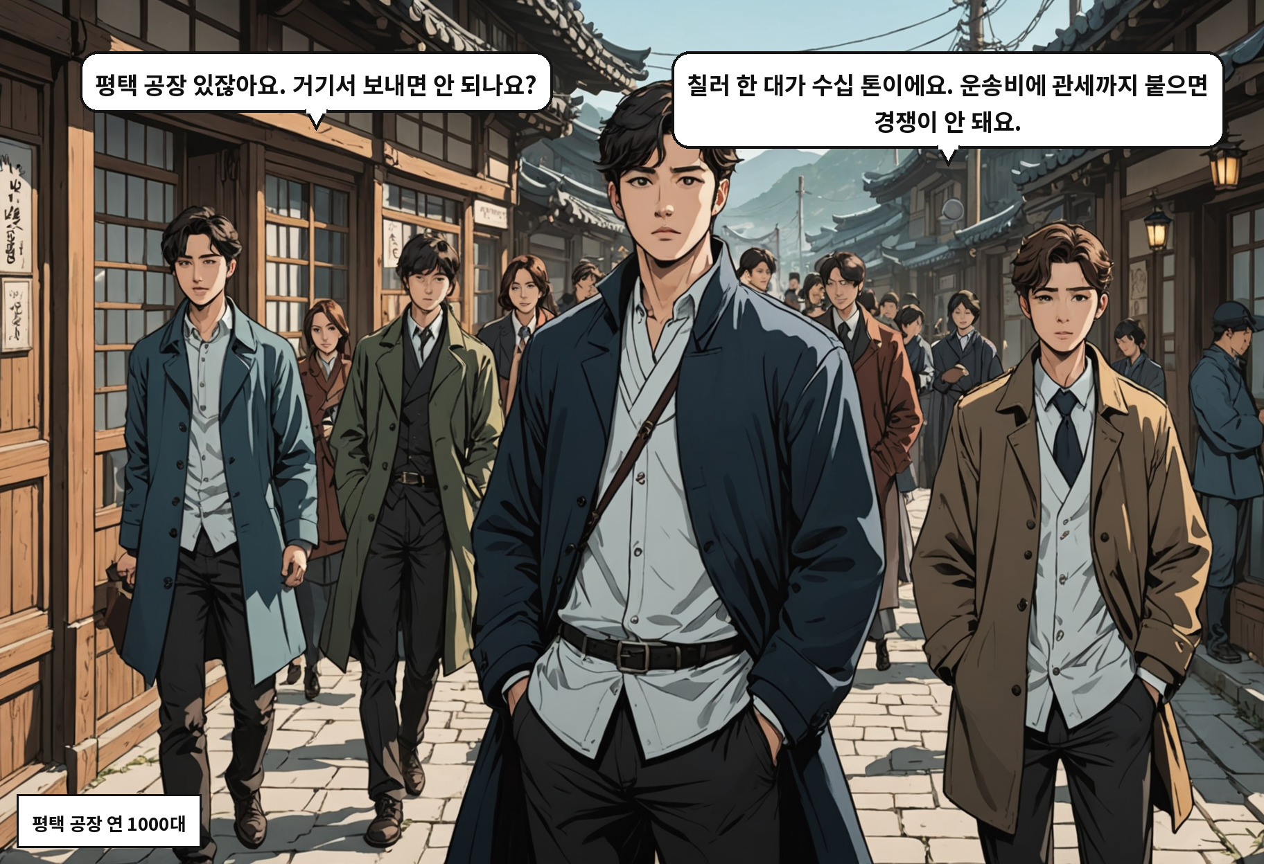 B: 평택 공장 있잖아요. 거기서 보내면 안 되나요? A: 칠러 한 대가 수십 톤이에요. 운송비에 관세까지 붙으면 경쟁이 안 돼요.