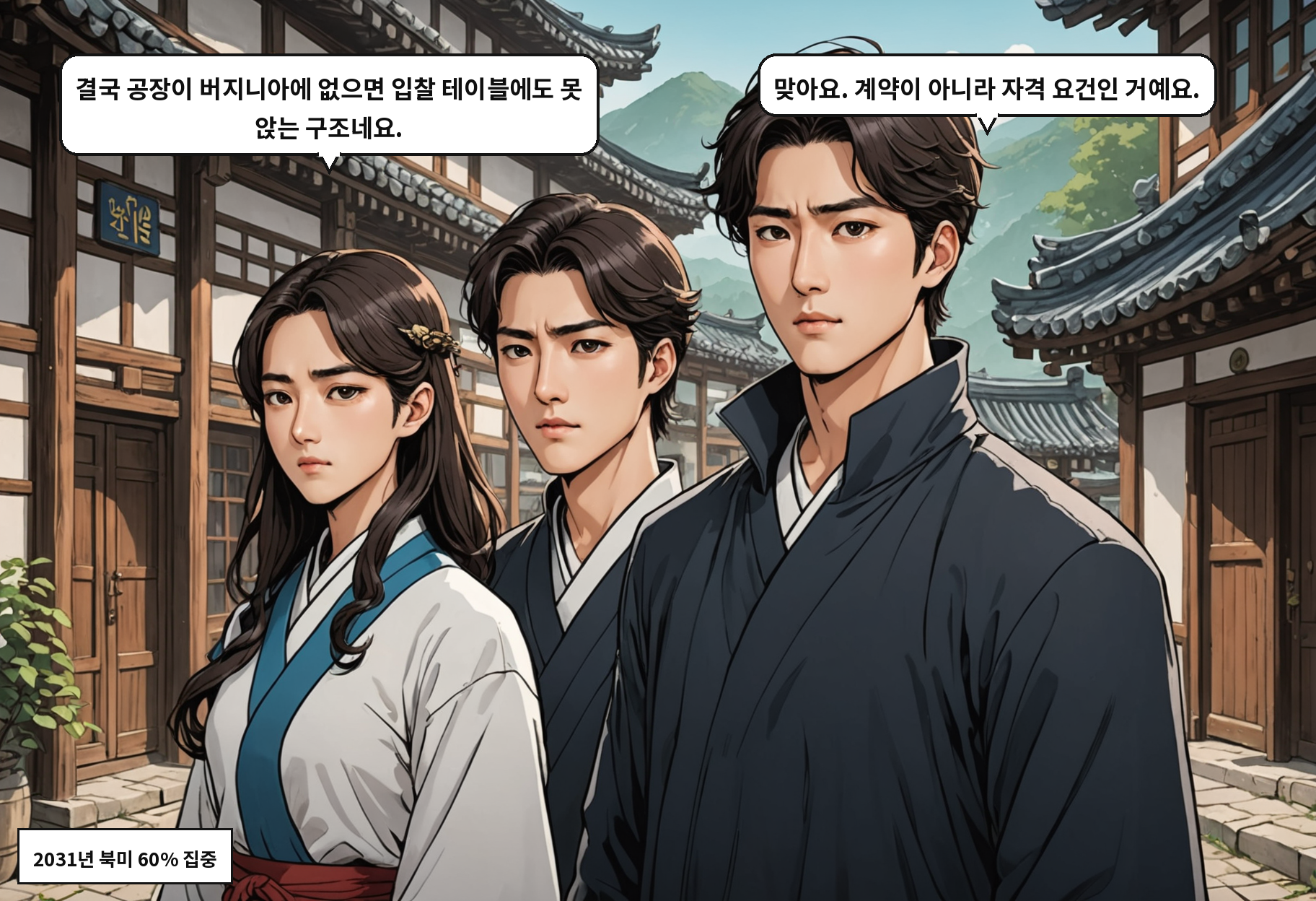 B: 결국 공장이 버지니아에 없으면 입찰 테이블에도 못 앉는 구조네요. A: 맞아요. 계약이 아니라 자격 요건인 거예요.