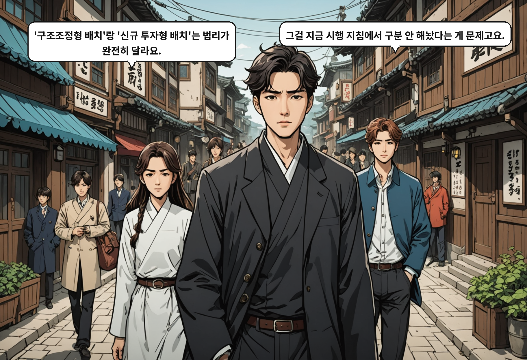 B: '구조조정형 배치'랑 '신규 투자형 배치'는 법리가 완전히 달라요. A: 그걸 지금 시행 지침에서 구분 안 해놨다는 게 문제고요.