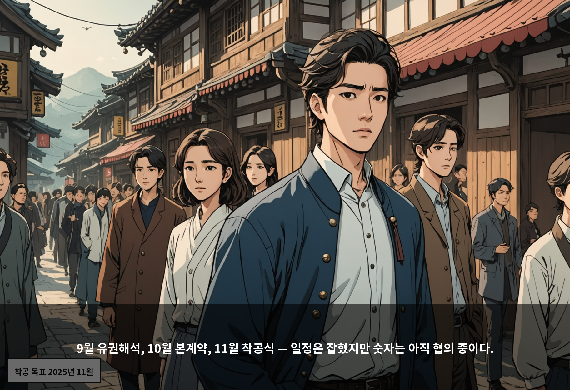 9월 유권해석, 10월 본계약, 11월 착공식 — 일정은 잡혔지만 숫자는 아직 협의 중이다.