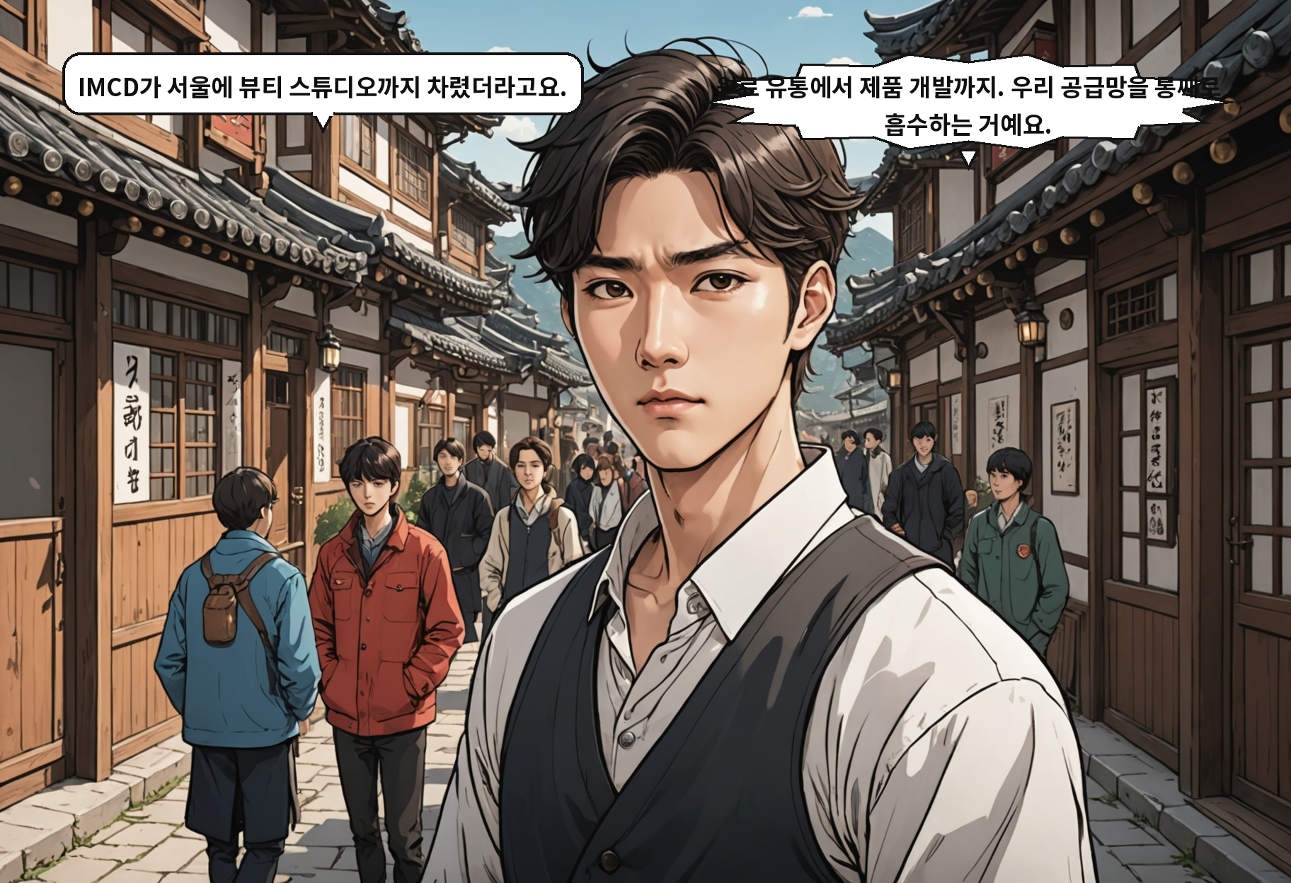 B: IMCD가 서울에 뷰티 스튜디오까지 차렸더라고요. A: 원료 유통에서 제품 개발까지. 우리 공급망을 통째로 흡수하는 거예요.