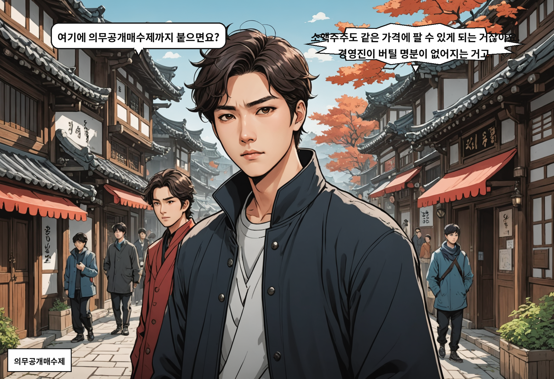 A: 여기에 의무공개매수제까지 붙으면요? B: 소액주주도 같은 가격에 팔 수 있게 되는 거잖아요. 경영진이 버틸 명분이 없어지는 거고.