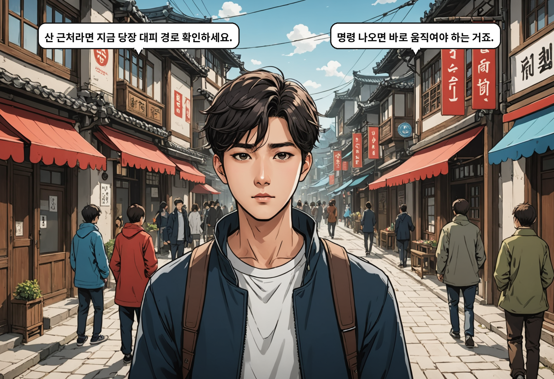 B: 산 근처라면 지금 당장 대피 경로 확인하세요. A: 명령 나오면 바로 움직여야 하는 거죠.
