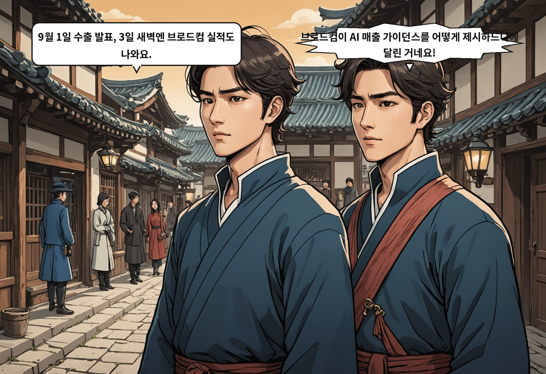 A: 9월 1일 수출 발표, 3일 새벽엔 브로드컴 실적도 나와요. B: 브로드컴이 AI 매출 가이던스를 어떻게 제시하느냐에 달린 거네요!