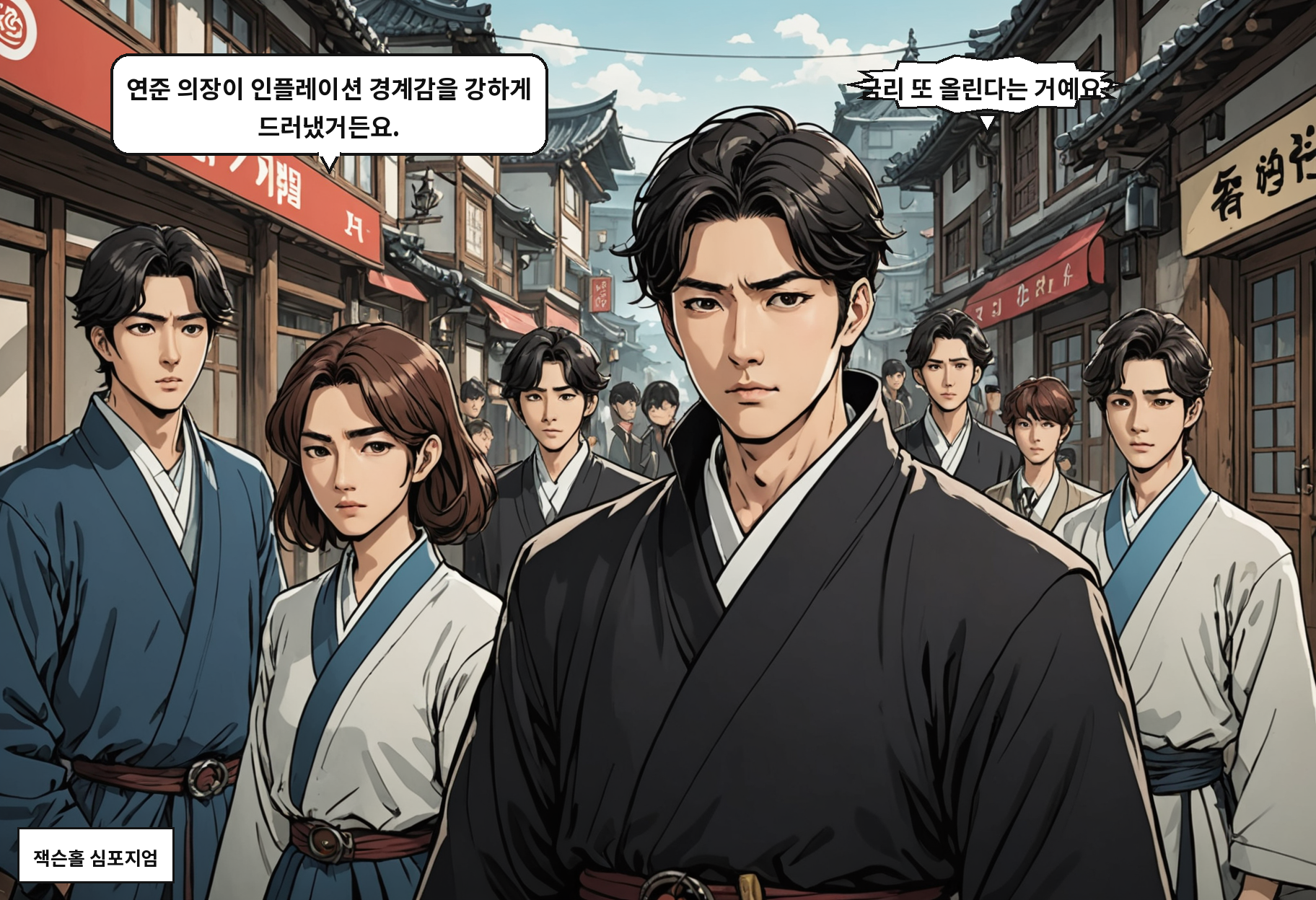 A: 연준 의장이 인플레이션 경계감을 강하게 드러냈거든요. B: 금리 또 올린다는 거예요?
