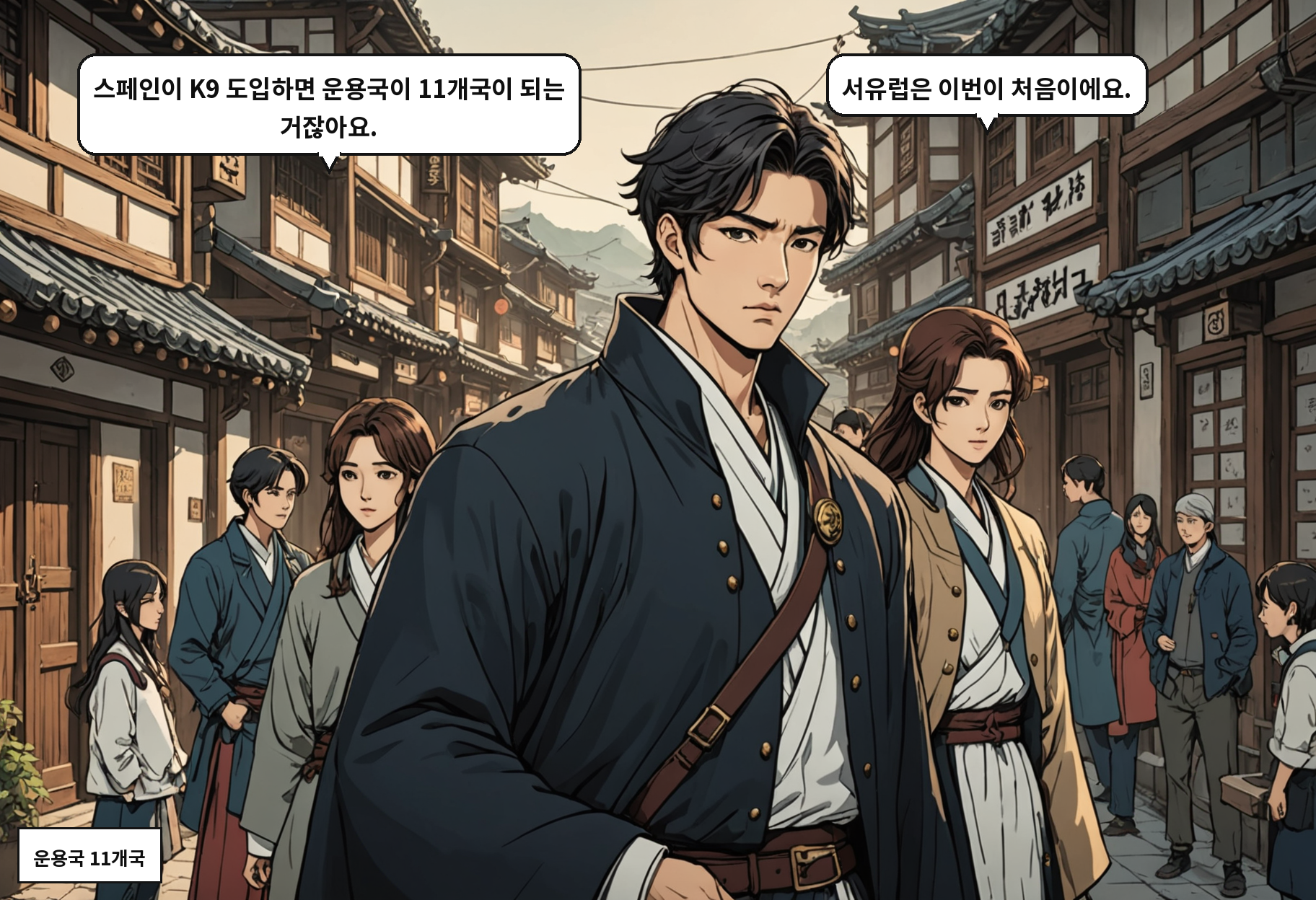 A: 스페인이 K9 도입하면 운용국이 11개국이 되는 거잖아요. B: 서유럽은 이번이 처음이에요.