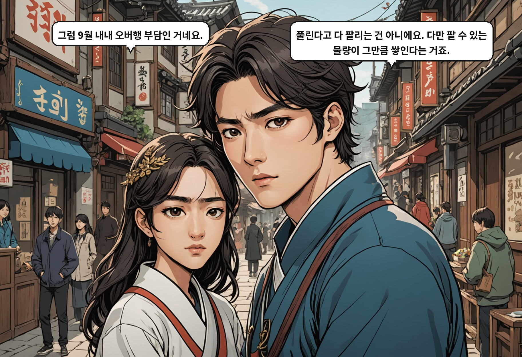 B: 그럼 9월 내내 오버행 부담인 거네요. A: 풀린다고 다 팔리는 건 아니에요. 다만 팔 수 있는 물량이 그만큼 쌓인다는 거죠.