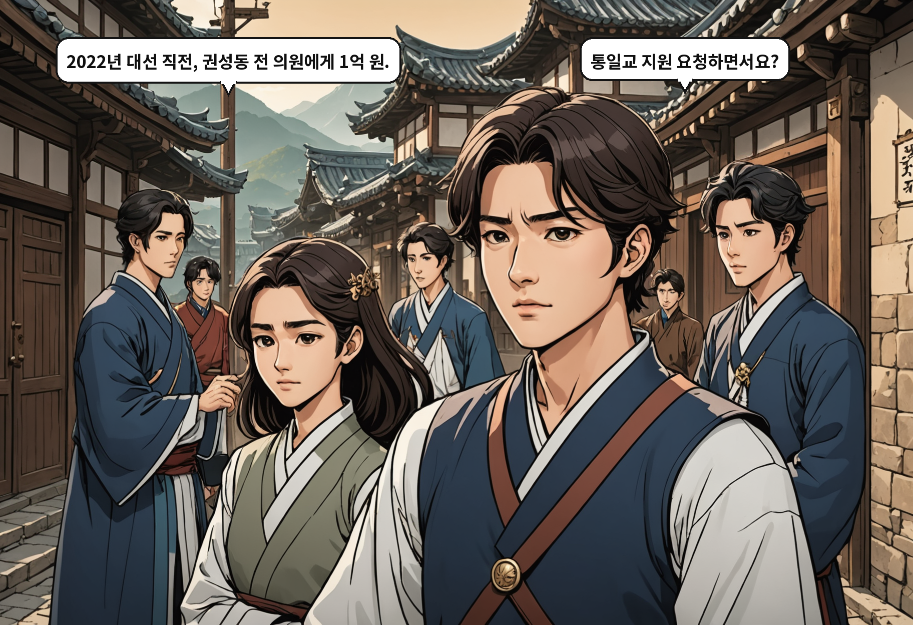 B: 2022년 대선 직전, 권성동 전 의원에게 1억 원. A: 통일교 지원 요청하면서요?