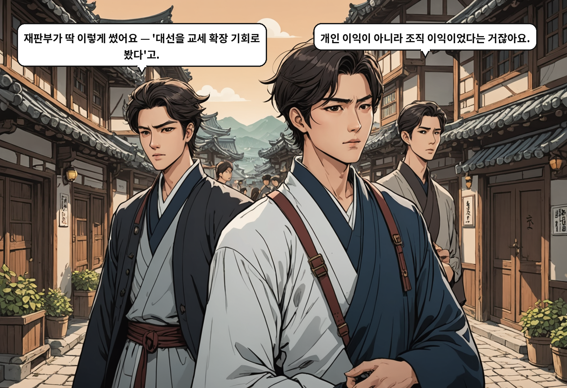 B: 재판부가 딱 이렇게 썼어요 — '대선을 교세 확장 기회로 봤다'고. A: 개인 이익이 아니라 조직 이익이었다는 거잖아요.