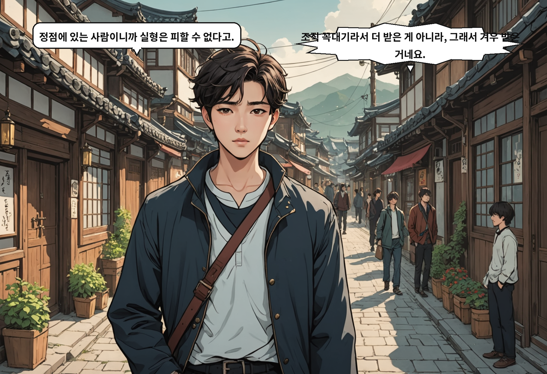 B: 정점에 있는 사람이니까 실형은 피할 수 없다고. A: 조직 꼭대기라서 더 받은 게 아니라, 그래서 겨우 받은 거네요.