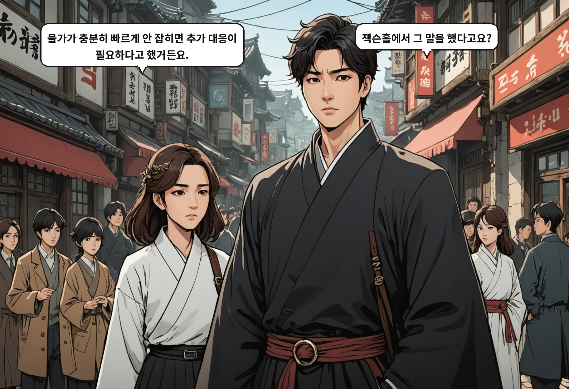 A: 물가가 충분히 빠르게 안 잡히면 추가 대응이 필요하다고 했거든요. B: 잭슨홀에서 그 말을 했다고요?