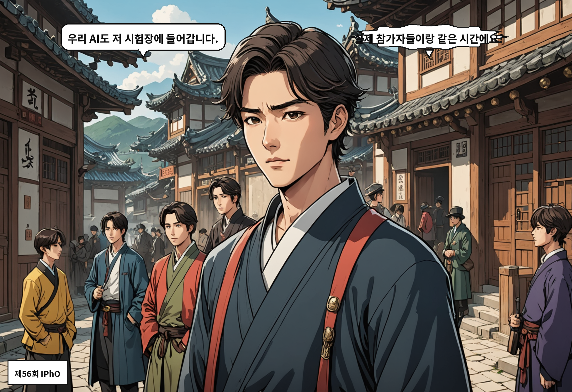 A: 우리 AI도 저 시험장에 들어갑니다. B: 실제 참가자들이랑 같은 시간에요?