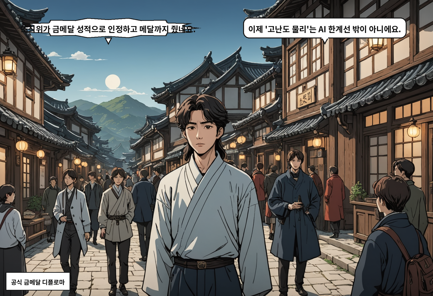 B: 조직위가 금메달 성적으로 인정하고 메달까지 줬네요. A: 이제 '고난도 물리'는 AI 한계선 밖이 아니에요.