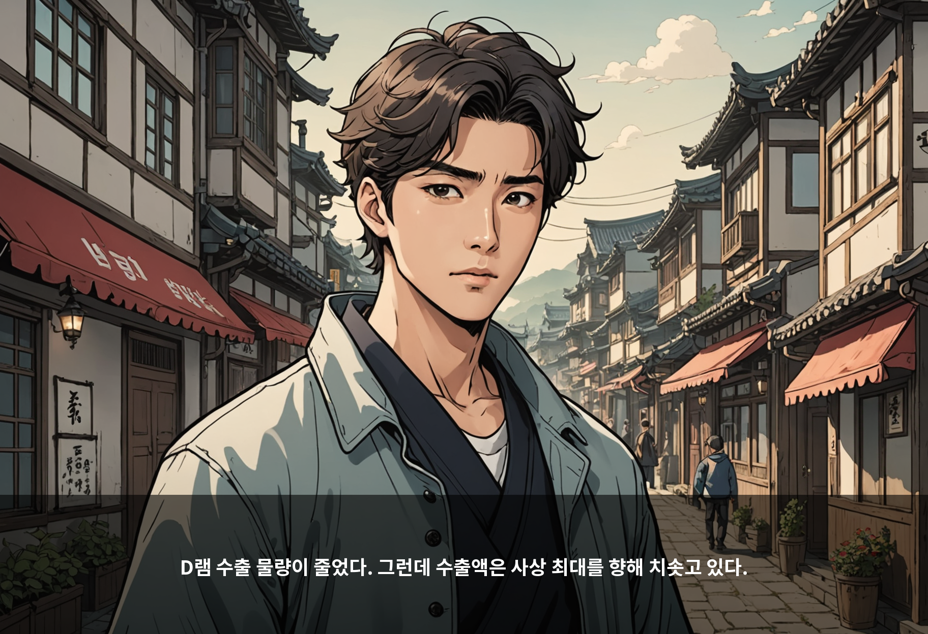 D램 수출 물량이 줄었다. 그런데 수출액은 사상 최대를 향해 치솟고 있다.